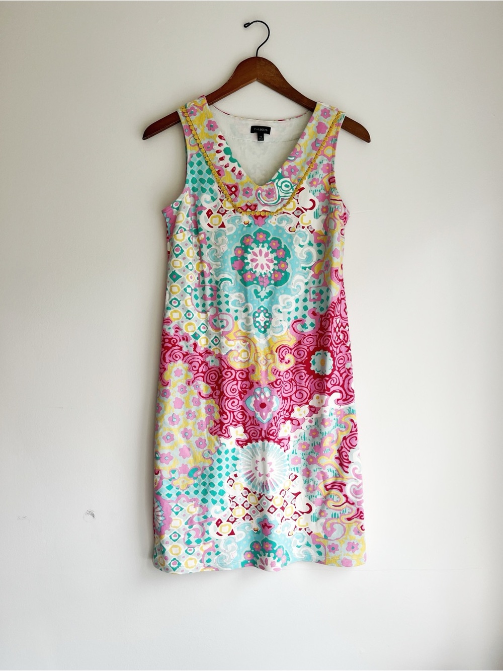 Talbots bright patterned summer dress size XS